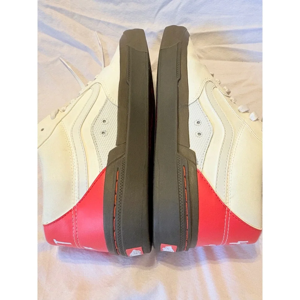 Vans Skate BMX Mid Top White Red Lightning Bolt Shoes Mens - Picture 4 of 6